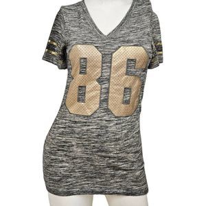 PINK Grey and Gold Tee Shirt Small